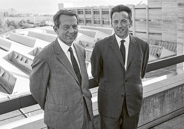 The brothers Heinrich and Klaus Gebert who built the family business into one of Europe’s leading sanitary technology groups.